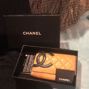 chanel vintage wallet tan